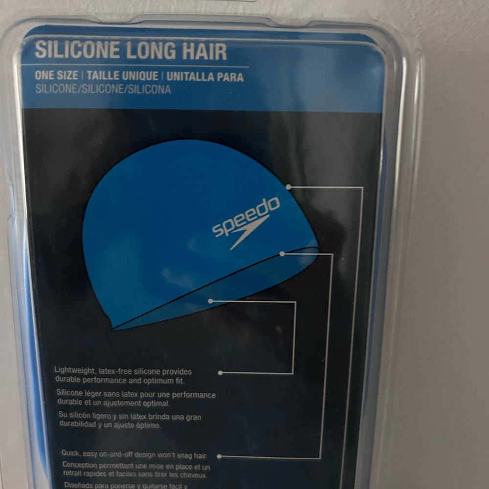 Speedo Blue Silicone Swim Cap